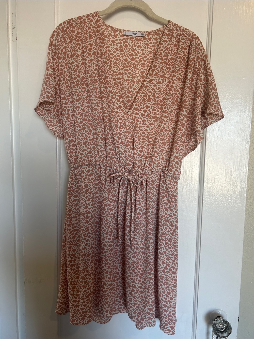 Mango tie-waist mini dress